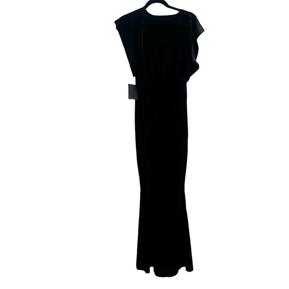 Norma Kmali V-Neck Velvet Rectangle Gown Sleeveless Black Size M NWT - Picture 9 of 12